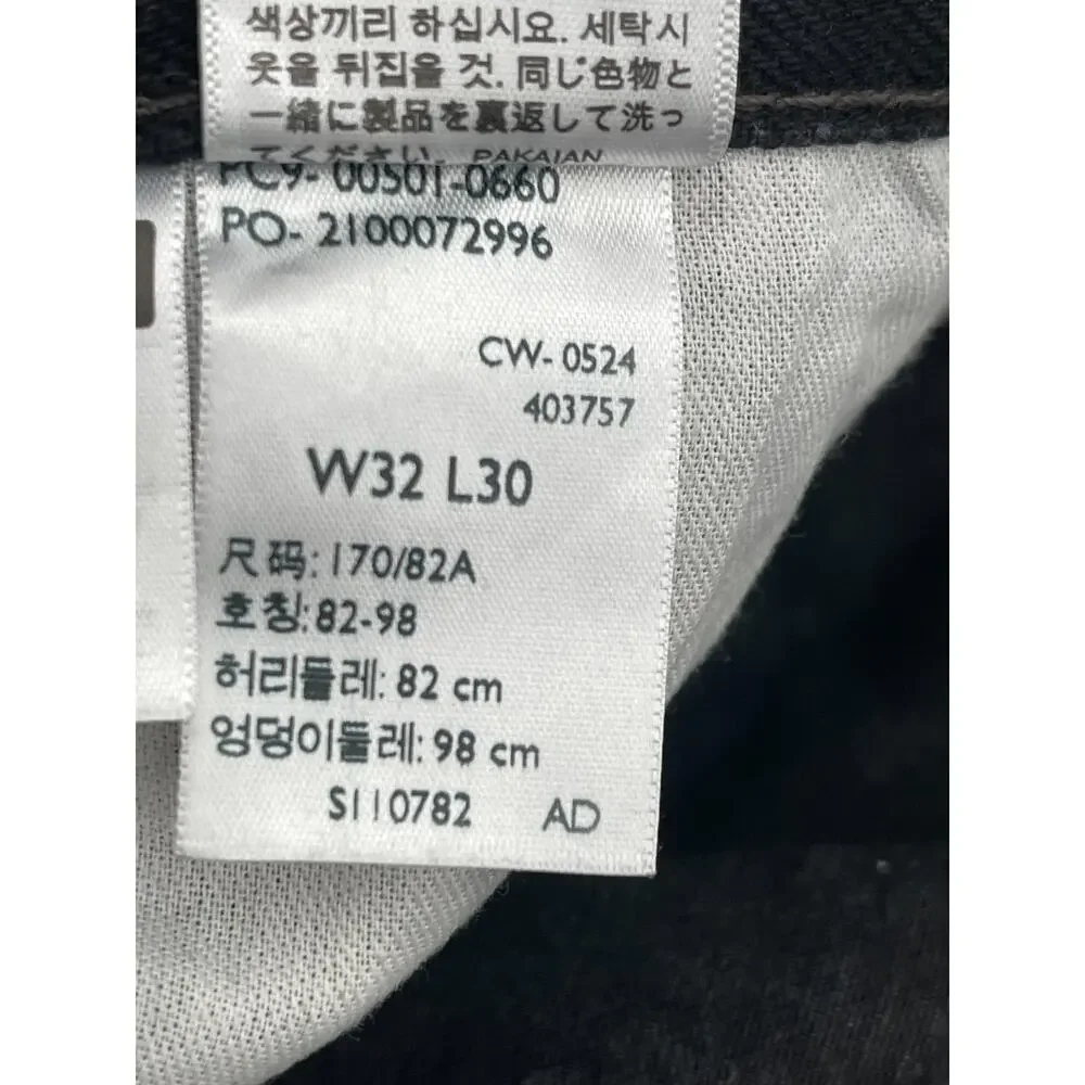 Levis 501 Original Fit Mens 32x30 Black Straight Leg Button Fly Jeans